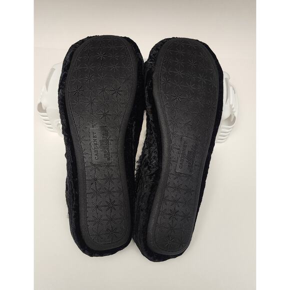 Cabernet Slippers Black/Gray Velvet Size Large  9-10 - Picture 6 of 7